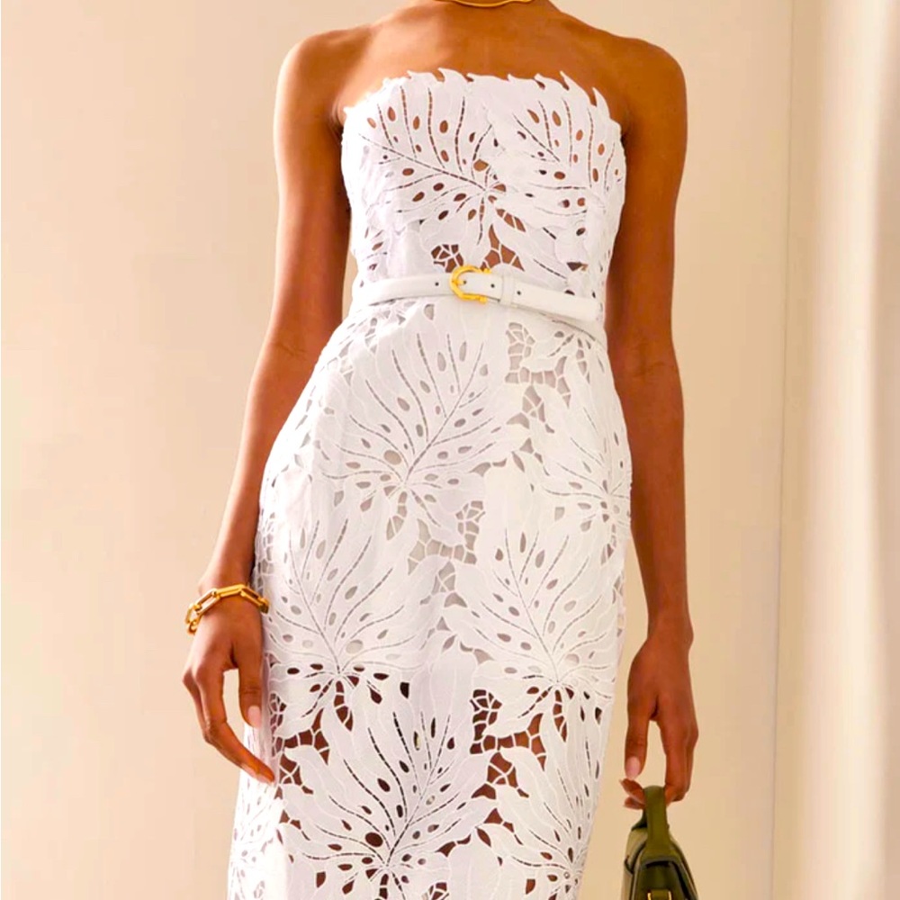 Andres Otalora Tukano Strapless Lace Dress, Size 6. Bridal. Like New!